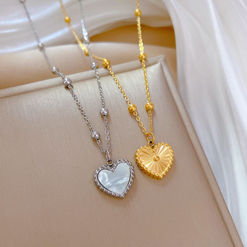 Collier d'amour en forme de coeur pour la saint-valentin, personnalité capricieuse, poêle minimaliste, collier en or véritable pour femme