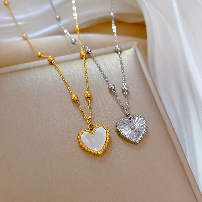 Collier d'amour en forme de coeur pour la saint-valentin, personnalité capricieuse, poêle minimaliste, collier en or véritable pour femme