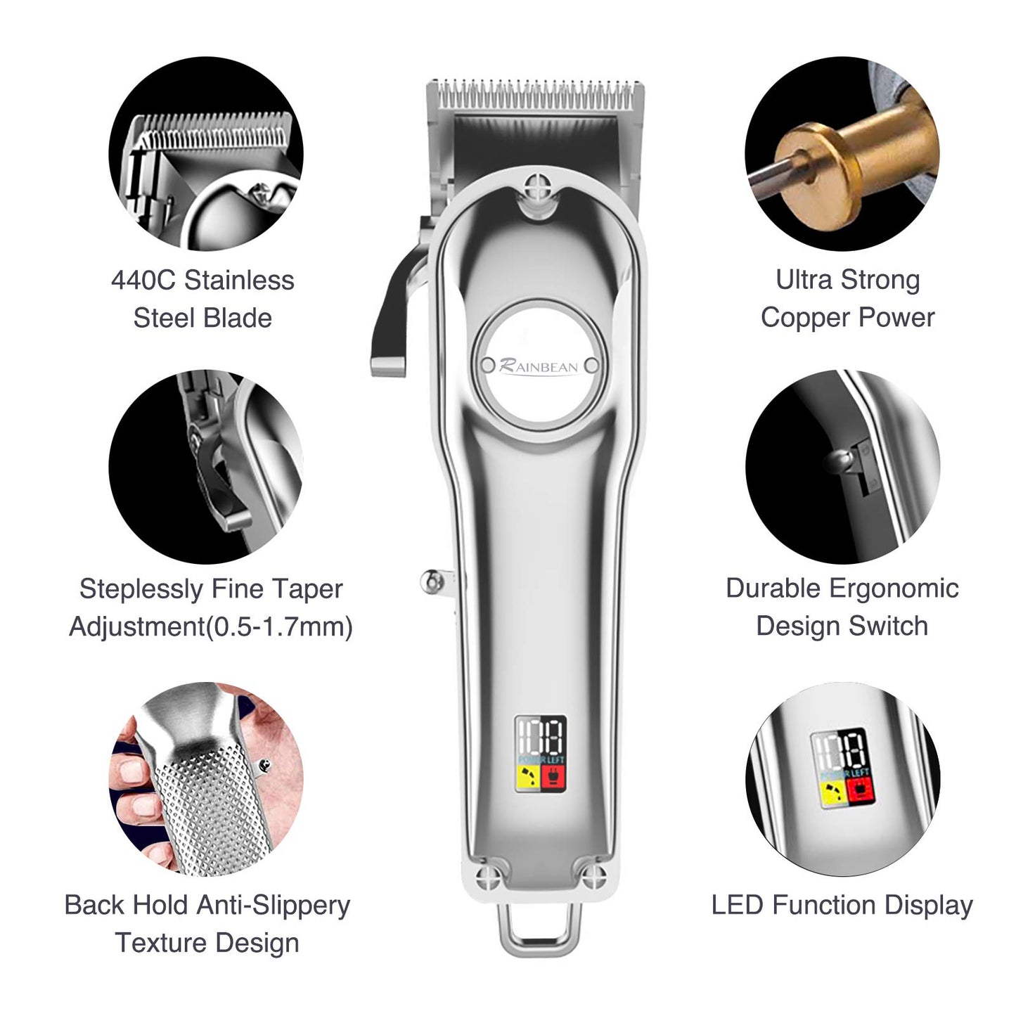 Tondeuse à cheveux 3 en 1 pour homme, étanche IPX7, kit de toilettage, tondeuse à cheveux sans fil pour femmes et enfants, affichage LED, rechargeable par USB, interdit par Amazon