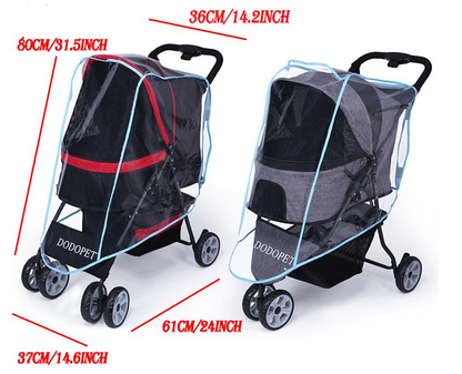 Housse de pluie pour poussette pour animaux de compagnie, imperméable pour bébé, poussette pour chien, housse de pluie, protection contre le vent