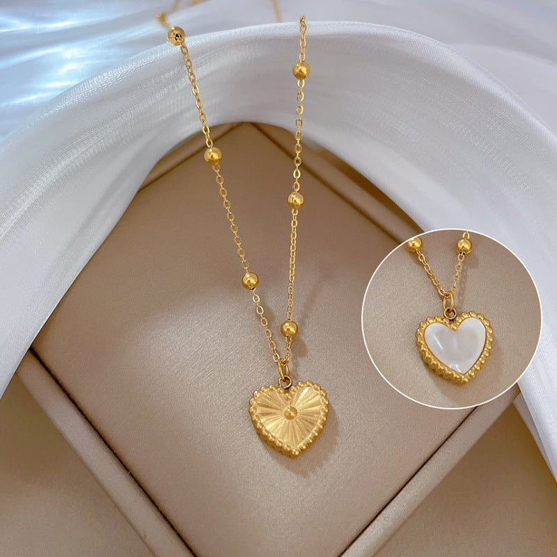 Collier d'amour en forme de coeur pour la saint-valentin, personnalité capricieuse, poêle minimaliste, collier en or véritable pour femme