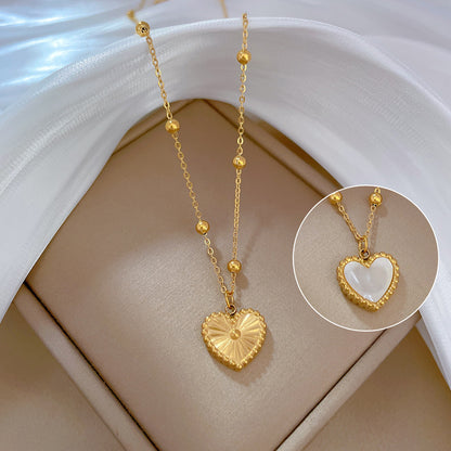 Collier d'amour en forme de coeur pour la saint-valentin, personnalité capricieuse, poêle minimaliste, collier en or véritable pour femme