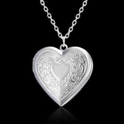 Collier d'amour au Design sculpté, pendentif personnalisé avec cadre Photo en forme de cœur pour femmes, bijoux de famille pour la saint-valentin