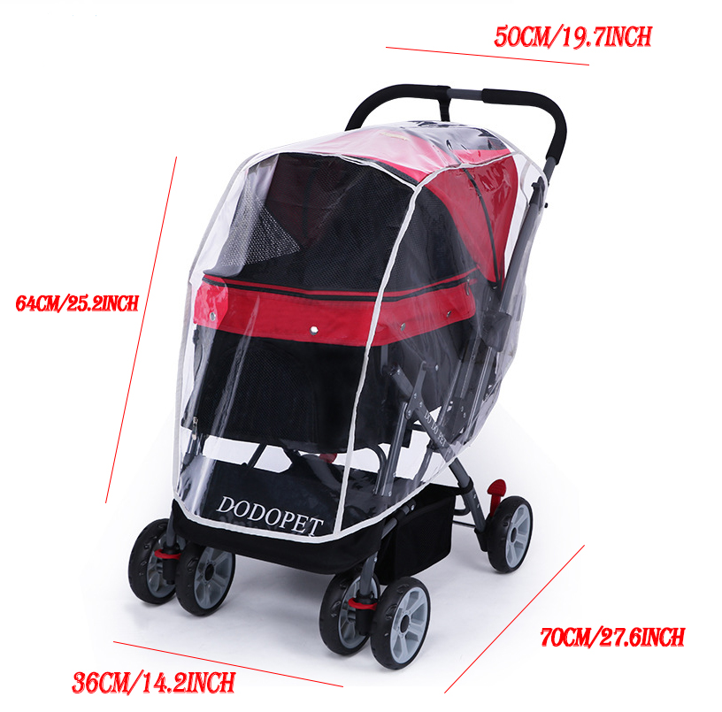Housse de pluie pour poussette pour animaux de compagnie, imperméable pour bébé, poussette pour chien, housse de pluie, protection contre le vent