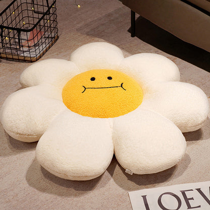Coussin décoratif à motif de fleur de tournesol de dessin animé, baie vitrée