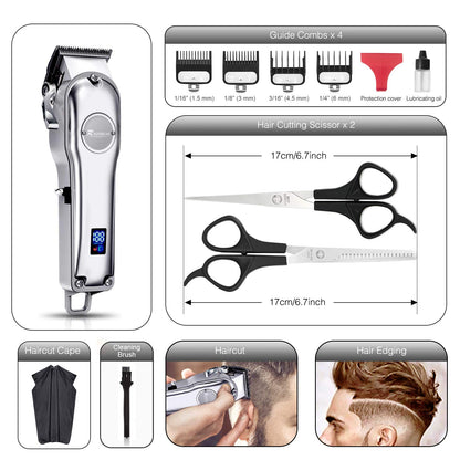 Tondeuse à cheveux 3 en 1 pour homme, étanche IPX7, kit de toilettage, tondeuse à cheveux sans fil pour femmes et enfants, affichage LED, rechargeable par USB, interdit par Amazon